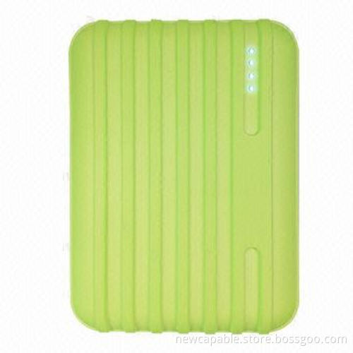 10,400mAh power bank, luggage style with dual-USB output and rubber oil case